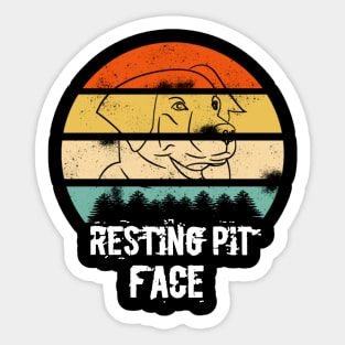 Vintage Resting pit face dog shirt Sticker